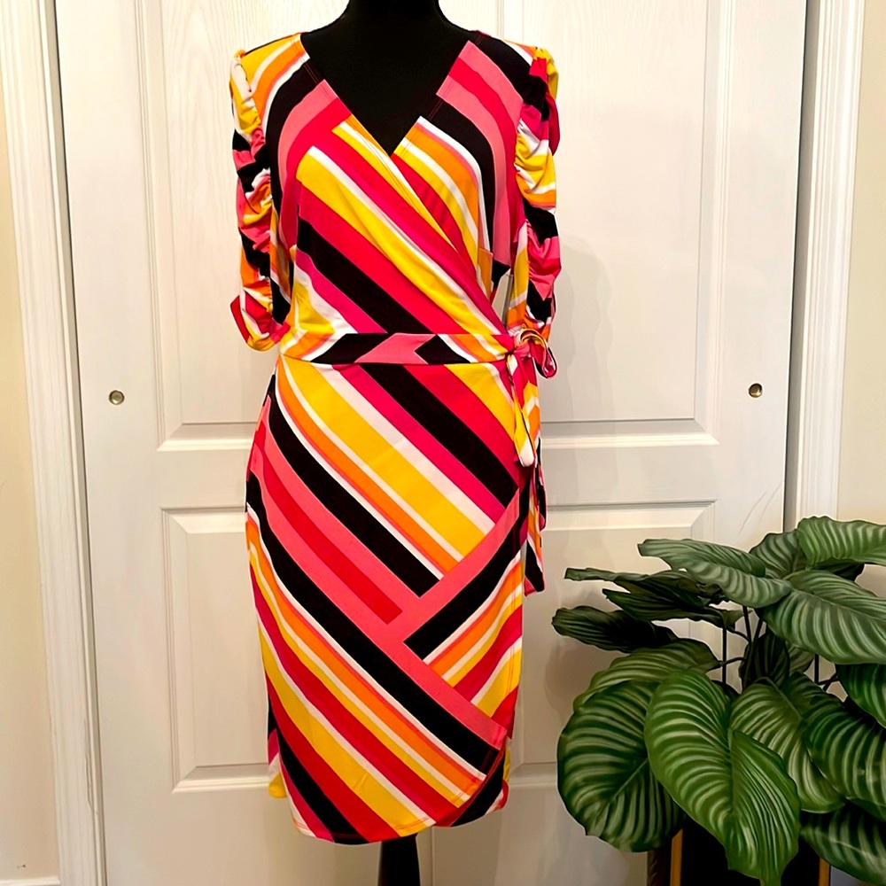 Colorful Wrap Dress💛🧡🖤💓